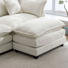 Bellemave® 112.2" L - Shape Chenille Upholstered Sofa for Living Room Modern Luxury Sofa Couch with Ottoman and 5 Pillows - Bellemave