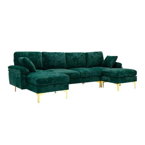 Bellemave® 114" U - Shape Sectional Sofa, Mid Century Modern Couch with Chaise and Ottoman - Bellemave