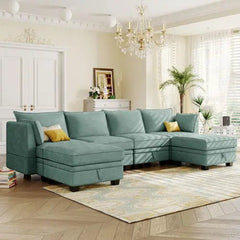 Bellemave® 115.1" Modern Large U - Shape Modular Sectional Sofa, Convertible Sofa Bed with Reversible Chaise - Bellemave