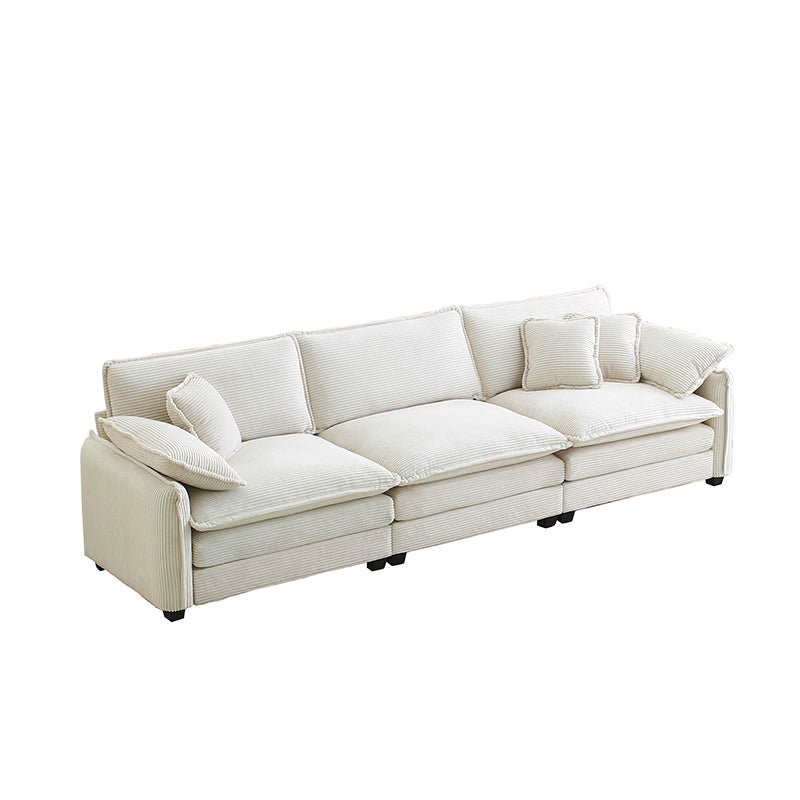 Bellemave® 115.34" Modern 3 - Seater Sectional Sofa with 2 Arm Pillows and 3 Throw Pillows - Bellemave