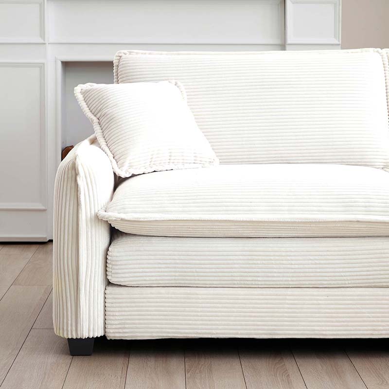 Bellemave® 115.34" Modern 3 - Seater Sectional Sofa with 2 Arm Pillows and 3 Throw Pillows - Bellemave