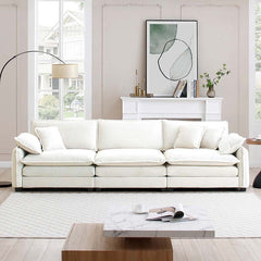 Bellemave® 115.34" Modern 3 - Seater Sectional Sofa with 2 Arm Pillows and 3 Throw Pillows - Bellemave