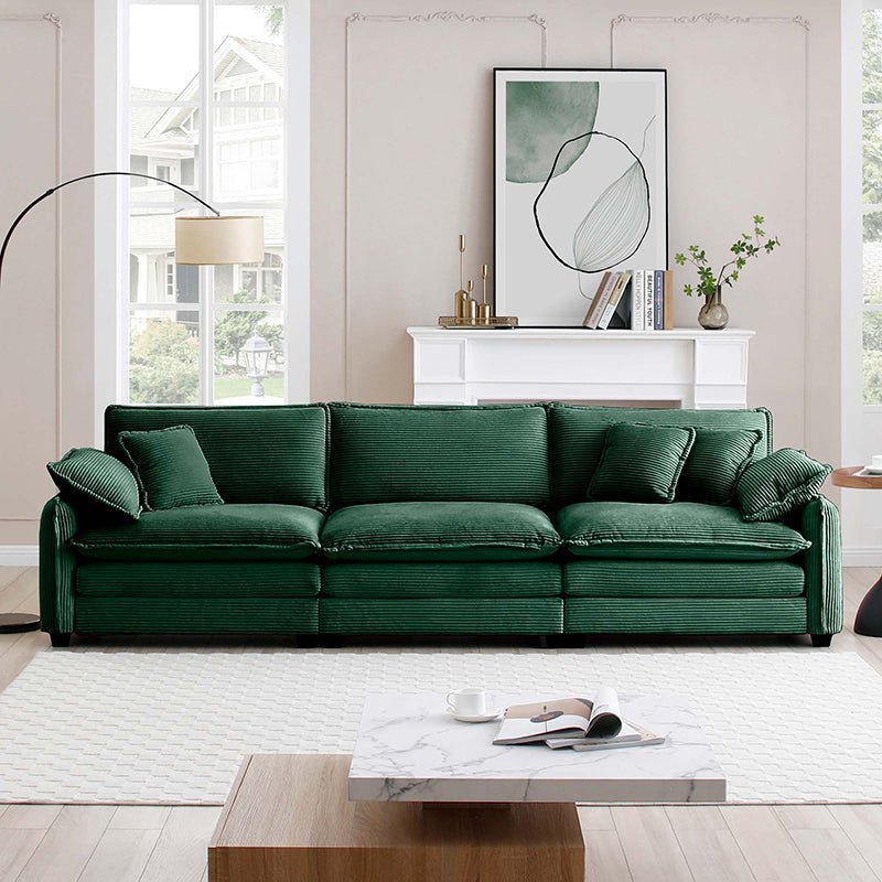 Bellemave® 115.34" Modern 3 - Seater Sectional Sofa with 2 Arm Pillows and 3 Throw Pillows - Bellemave