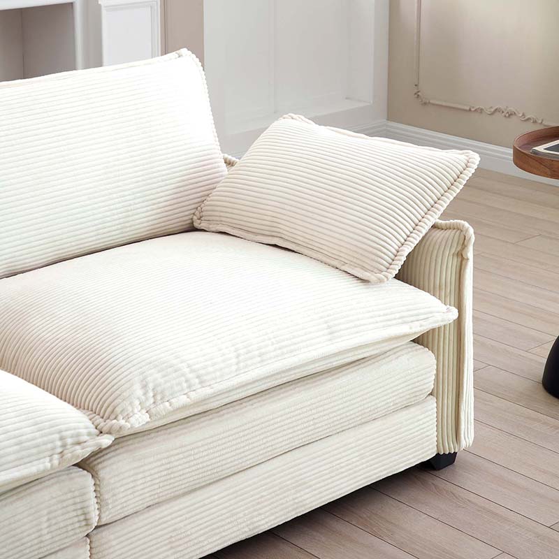 Bellemave® 115.34" Modern 3 - Seater Sectional Sofa with 2 Arm Pillows and 3 Throw Pillows - Bellemave