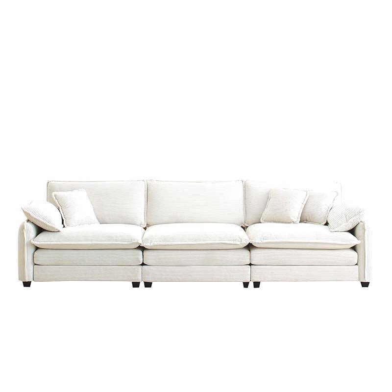 Bellemave® 115.34" Modern 3 - Seater Sectional Sofa with 2 Arm Pillows and 3 Throw Pillows - Bellemave