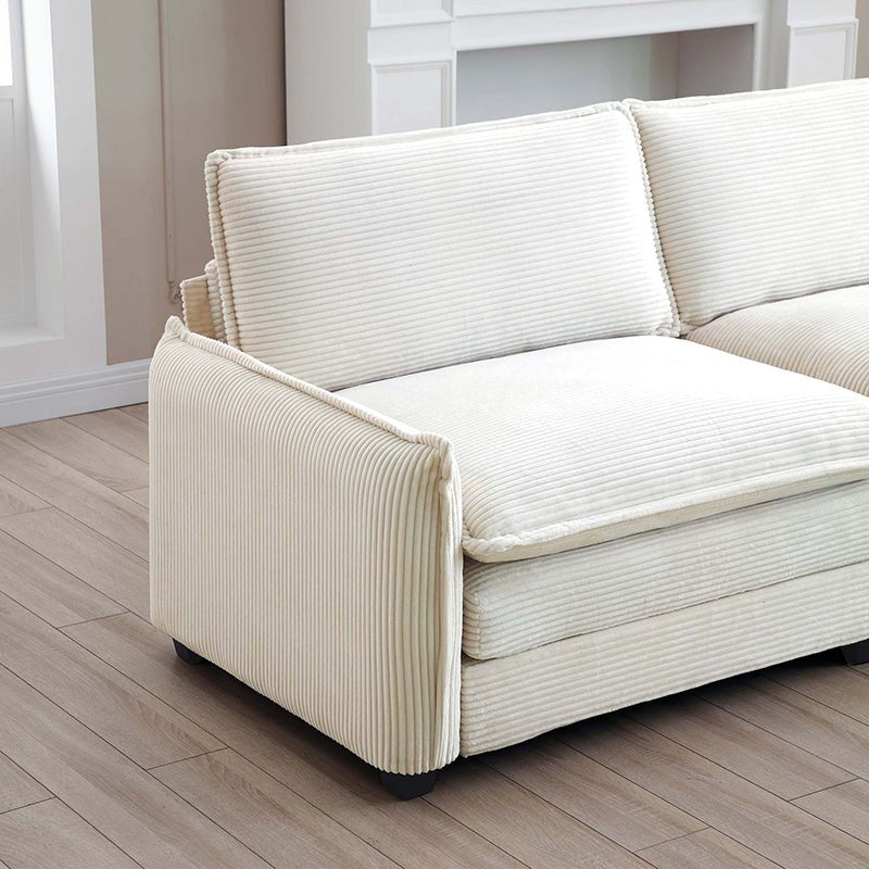 Bellemave® 115.34" Modern 3 - Seater Sectional Sofa with 2 Arm Pillows and 3 Throw Pillows - Bellemave