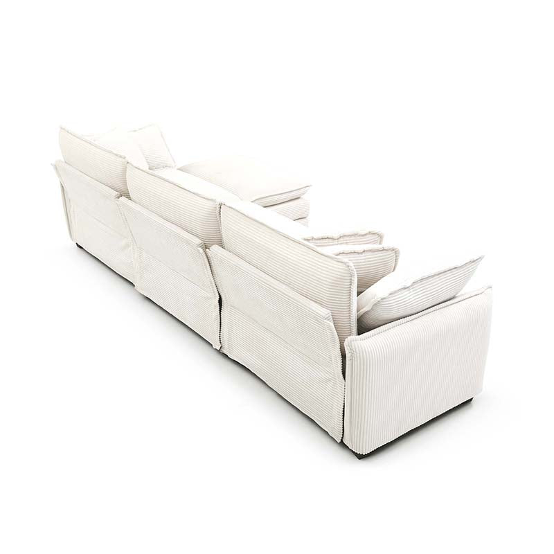 Bellemave® 115.34" Modern 3 - Seater Sectional Sofa with 2 Arm Pillows and 3 Throw Pillows - Bellemave