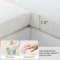 Bellemave® 119" L - Shaped Modern Chenille Oversized Sectional Sofa with 2 Free pillows - Bellemave