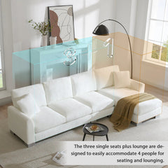 Bellemave® 119" L - Shaped Modern Chenille Oversized Sectional Sofa with 2 Free pillows - Bellemave