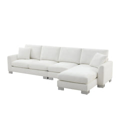 Bellemave® 119" L - Shaped Modern Chenille Oversized Sectional Sofa with 2 Free pillows - Bellemave
