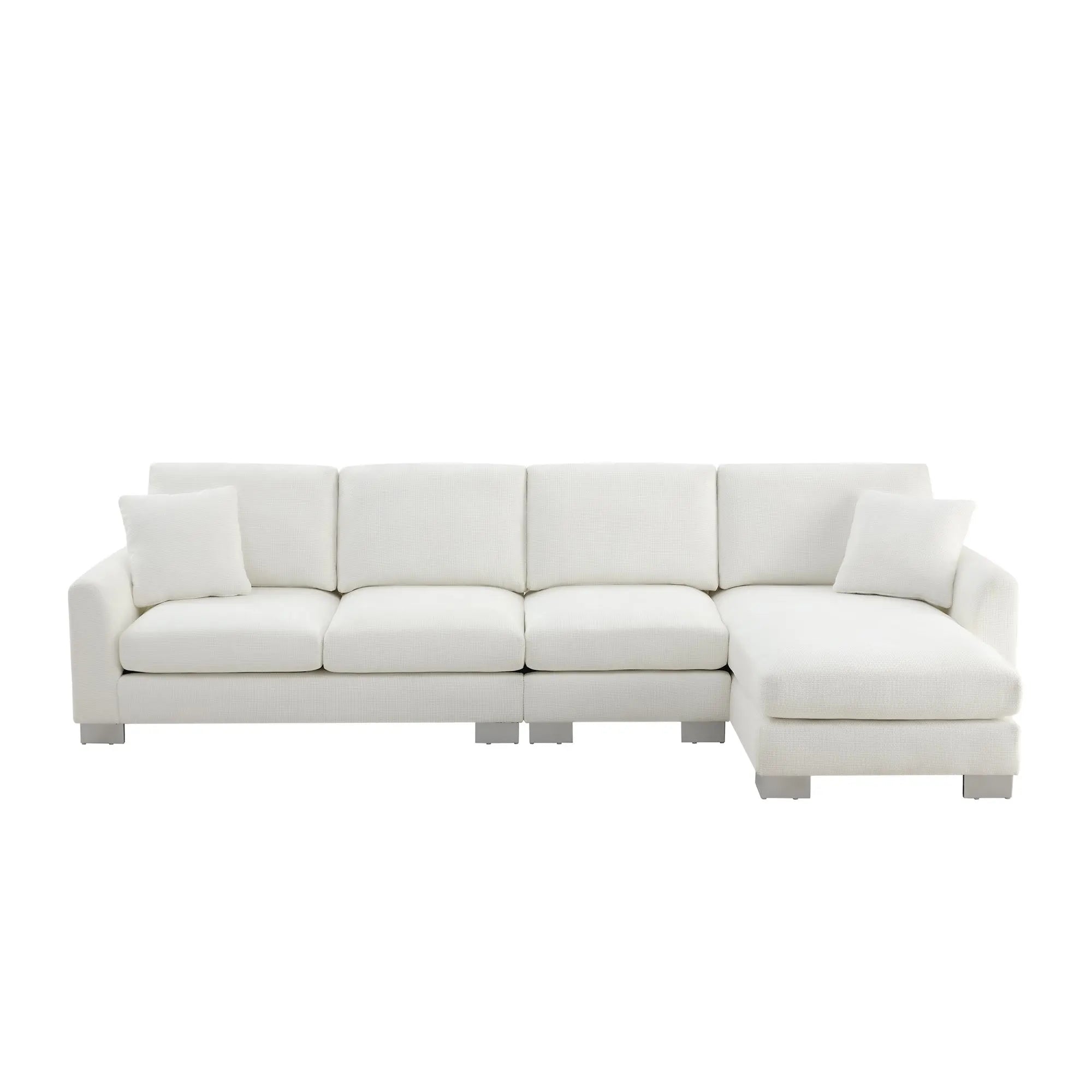 Bellemave® 119" L - Shaped Modern Chenille Oversized Sectional Sofa with 2 Free pillows - Bellemave