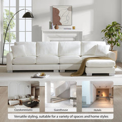 Bellemave® 119" L - Shaped Modern Chenille Oversized Sectional Sofa with 2 Free pillows - Bellemave