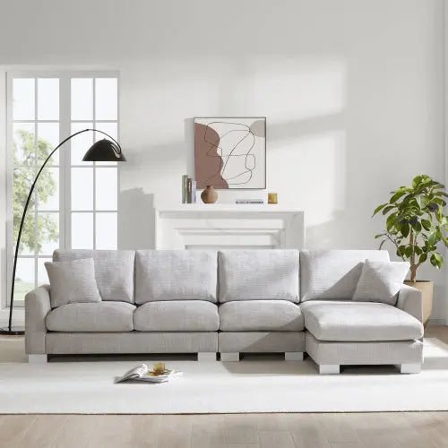 Bellemave® 119" L - Shaped Modern Chenille Oversized Sectional Sofa with 2 Free pillows - Bellemave
