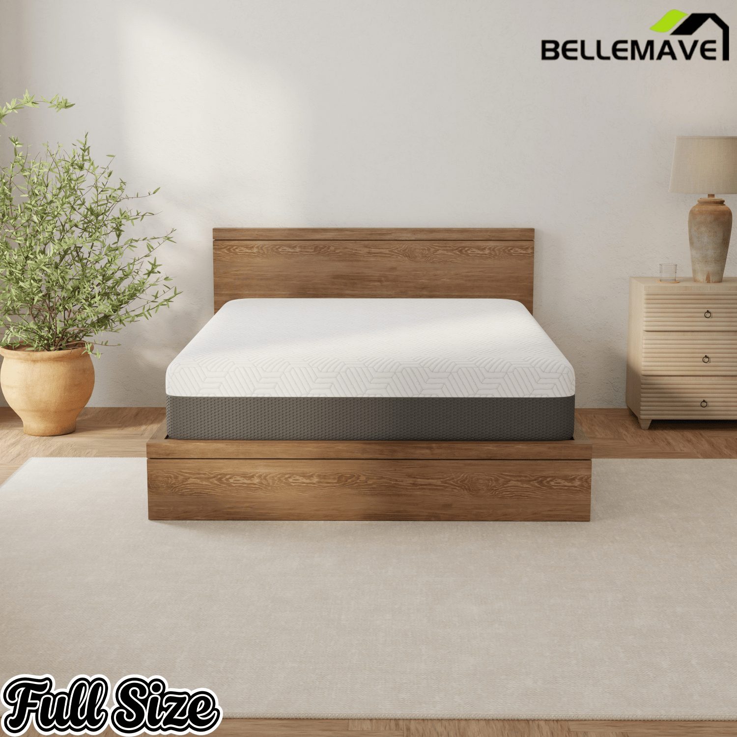 Bellemave® 12 Inch California King Soft Mattress With Cooling Cover - Bellemave
