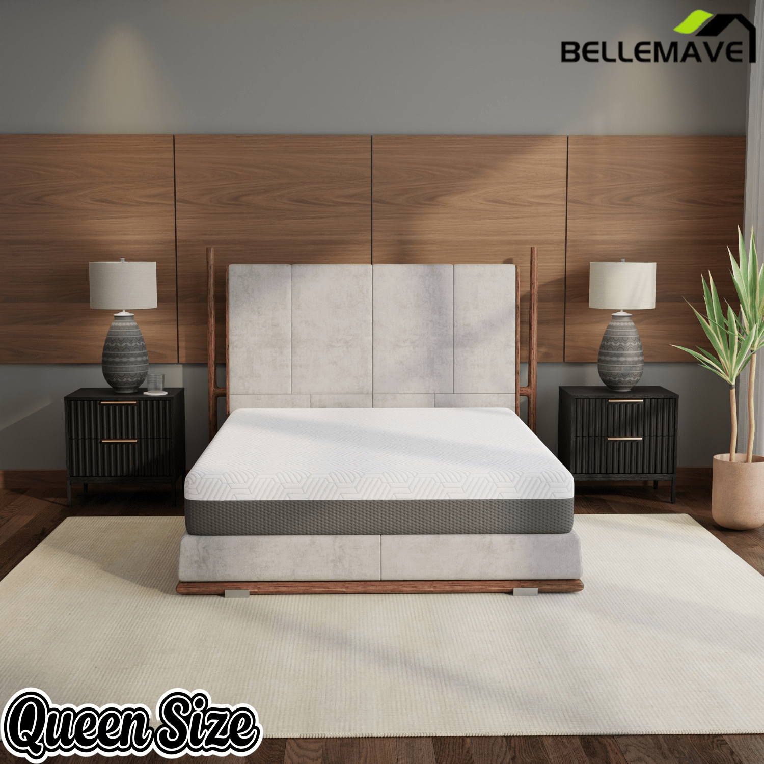 Bellemave® 12 Inch California King Soft Mattress With Cooling Cover - Bellemave