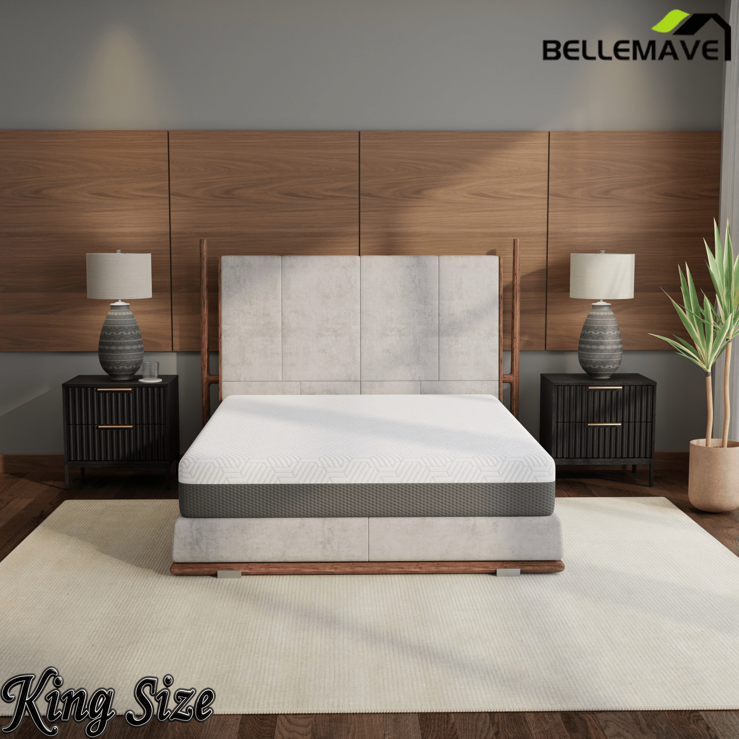 Bellemave® 12 Inch California King Soft Mattress With Cooling Cover - Bellemave