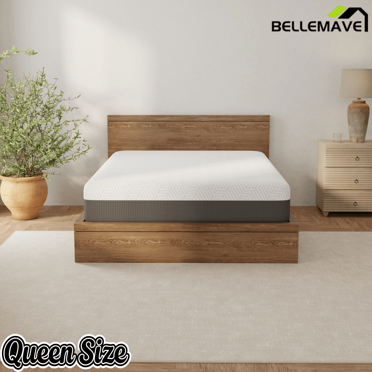 Bellemave® 12 Inch California King Soft Mattress With Cooling Cover - Bellemave