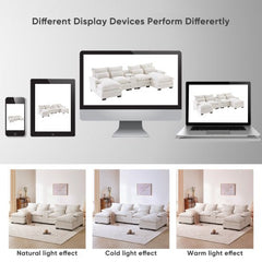Bellemave® 123" Modern U - shaped Sofa with Console,Cupholders and USB Ports - Bellemave