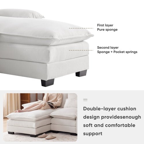 Bellemave® 123" Modern U - shaped Sofa with Console,Cupholders and USB Ports - Bellemave