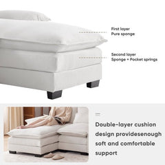 Bellemave® 123" Modern U - shaped Sofa with Console,Cupholders and USB Ports - Bellemave