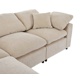 Bellemave® 129.3" Oversized Modular Sectional Sofa with Ottoman L Shaped Corner Sectional - Bellemave