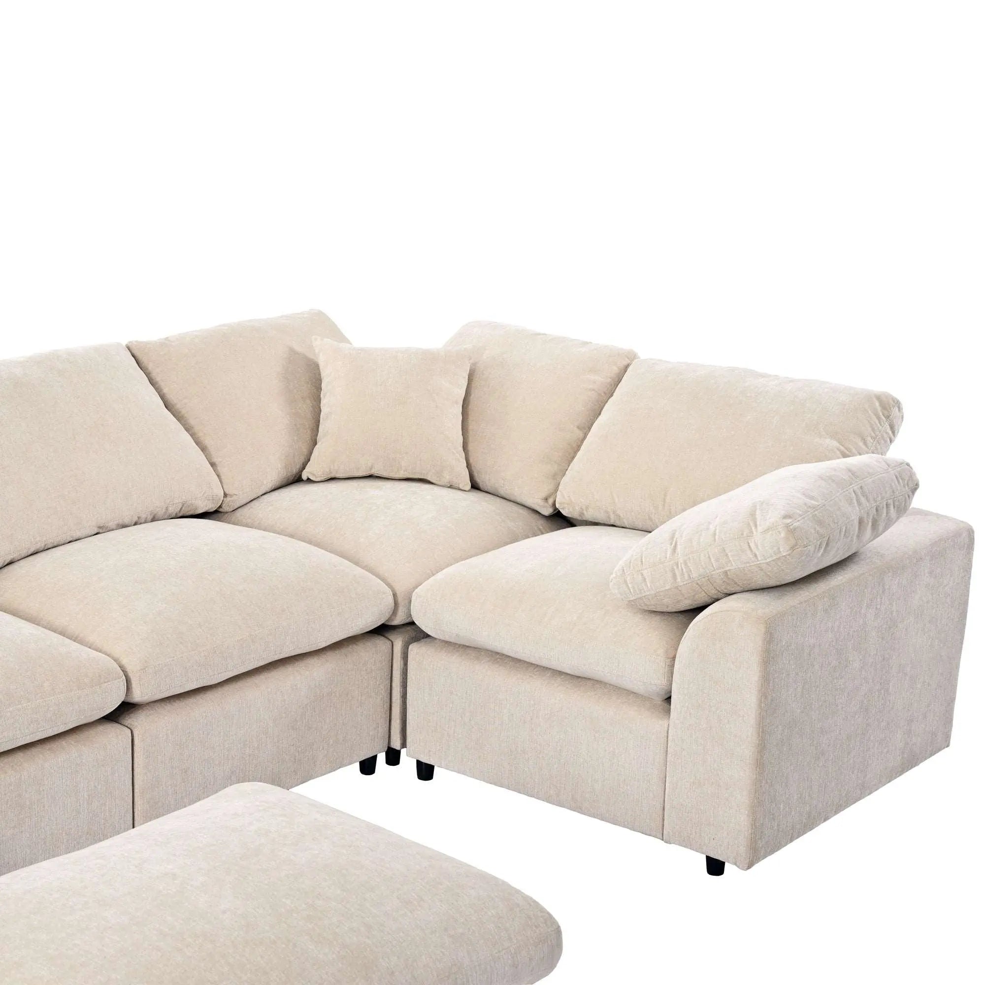 Bellemave® 129.3" Oversized Modular Sectional Sofa with Ottoman L Shaped Corner Sectional - Bellemave