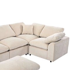 Bellemave® 129.3" Oversized Modular Sectional Sofa with Ottoman L Shaped Corner Sectional - Bellemave