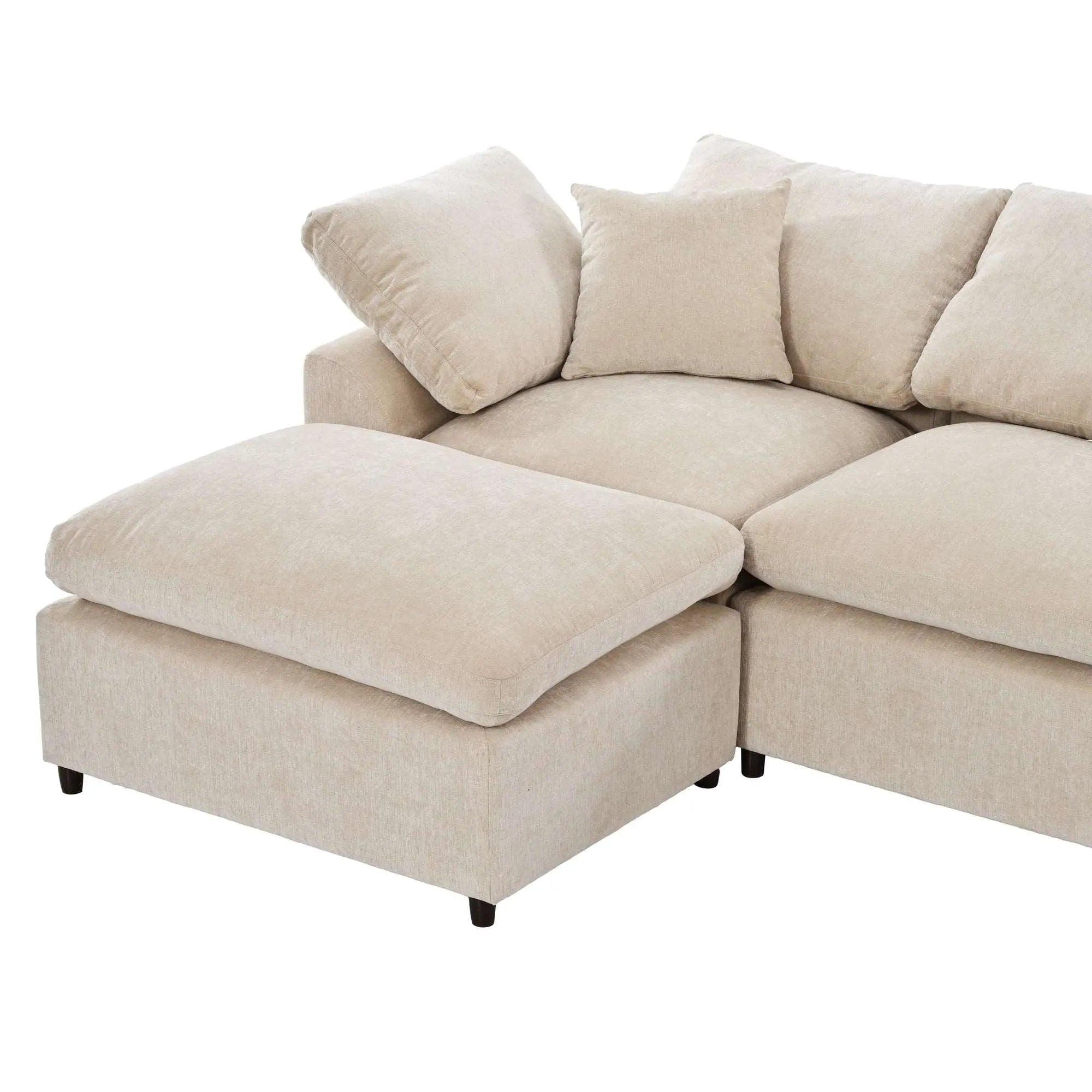 Bellemave® 129.3" Oversized Modular Sectional Sofa with Ottoman L Shaped Corner Sectional - Bellemave
