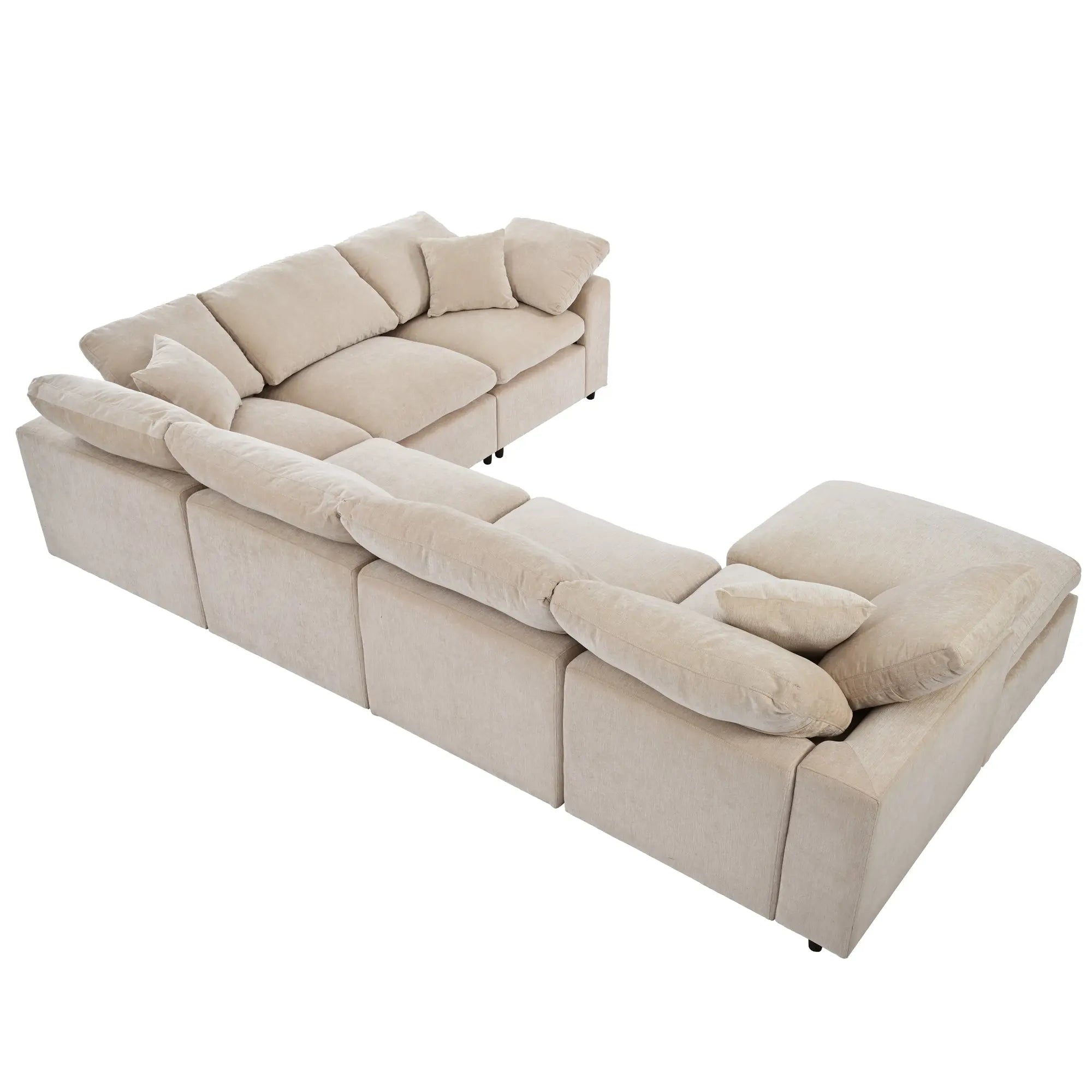 Bellemave® 129.3" Oversized Modular Sectional Sofa with Ottoman L Shaped Corner Sectional - Bellemave