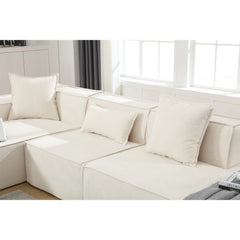 Bellemave® 129.5" L - shaped Modular Combination Sofa Set with 3 Pillows - Bellemave