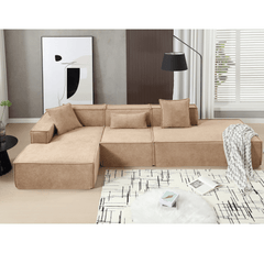Bellemave® 129.5" L - shaped Modular Combination Sofa Set with 3 Pillows - Bellemave