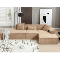 Bellemave® 129.5" L - shaped Modular Combination Sofa Set with 3 Pillows - Bellemave