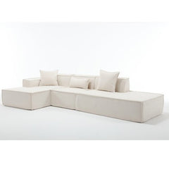 Bellemave® 129.5" L - shaped Modular Combination Sofa Set with 3 Pillows - Bellemave