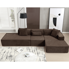 Bellemave® 129.5" L - shaped Modular Combination Sofa Set with 3 Pillows - Bellemave