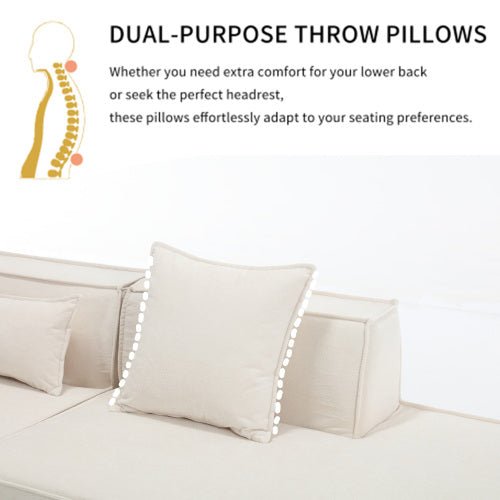 Bellemave® 129.5" L - shaped Modular Combination Sofa Set with 3 Pillows - Bellemave