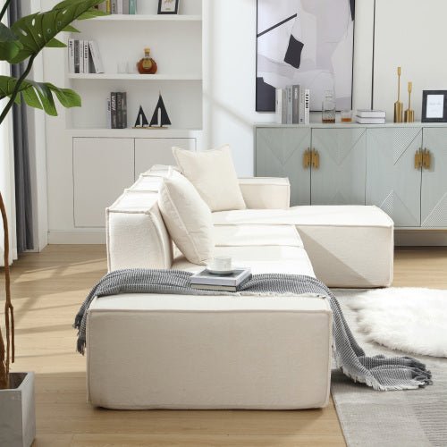 Bellemave® 129.5" L - shaped Modular Combination Sofa Set with 3 Pillows - Bellemave