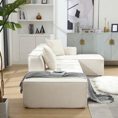 Bellemave® 129.5" L - shaped Modular Combination Sofa Set with 3 Pillows - Bellemave