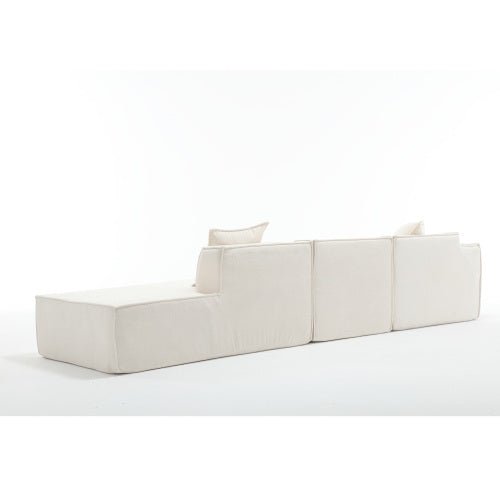 Bellemave® 129.5" L - shaped Modular Combination Sofa Set with 3 Pillows - Bellemave