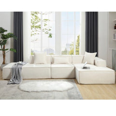 Bellemave® 129.5" L - shaped Modular Combination Sofa Set with 3 Pillows - Bellemave
