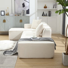 Bellemave® 129.5" L - shaped Modular Combination Sofa Set with 3 Pillows - Bellemave