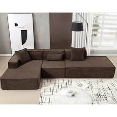 Bellemave® 129.5" L - shaped Modular Combination Sofa Set with 3 Pillows - Bellemave