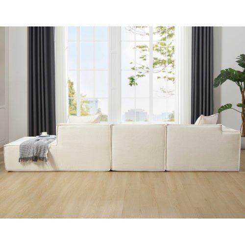 Bellemave® 129.5" L - shaped Modular Combination Sofa Set with 3 Pillows - Bellemave