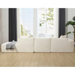 Bellemave® 129.5" L - shaped Modular Combination Sofa Set with 3 Pillows - Bellemave