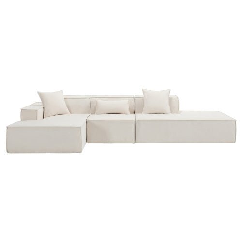Bellemave® 129.5" L - shaped Modular Combination Sofa Set with 3 Pillows - Bellemave