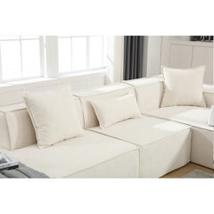Bellemave® 129.5" L - shaped Modular Combination Sofa Set with 3 Pillows - Bellemave
