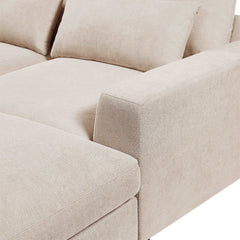 Bellemave® 129.9" Modern Large L - Shape Feather Filled Sectional Sofa, Convertible Sofa Couch with Reversible Chaise - Bellemave