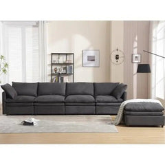 Bellemave® 129.9" Modern U - shaped Sectional Upholstered Sofa with Chaise Lounge - Bellemave