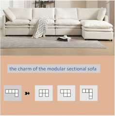 Bellemave® 129.9" Modern U - shaped Sectional Upholstered Sofa with Chaise Lounge - Bellemave