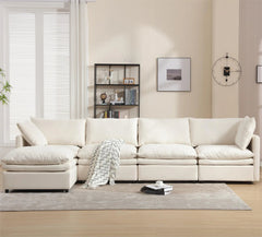 Bellemave® 129.9" Modern U - shaped Sectional Upholstered Sofa with Chaise Lounge - Bellemave