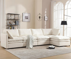 Bellemave® 129.9" Modern U - shaped Sectional Upholstered Sofa with Chaise Lounge - Bellemave